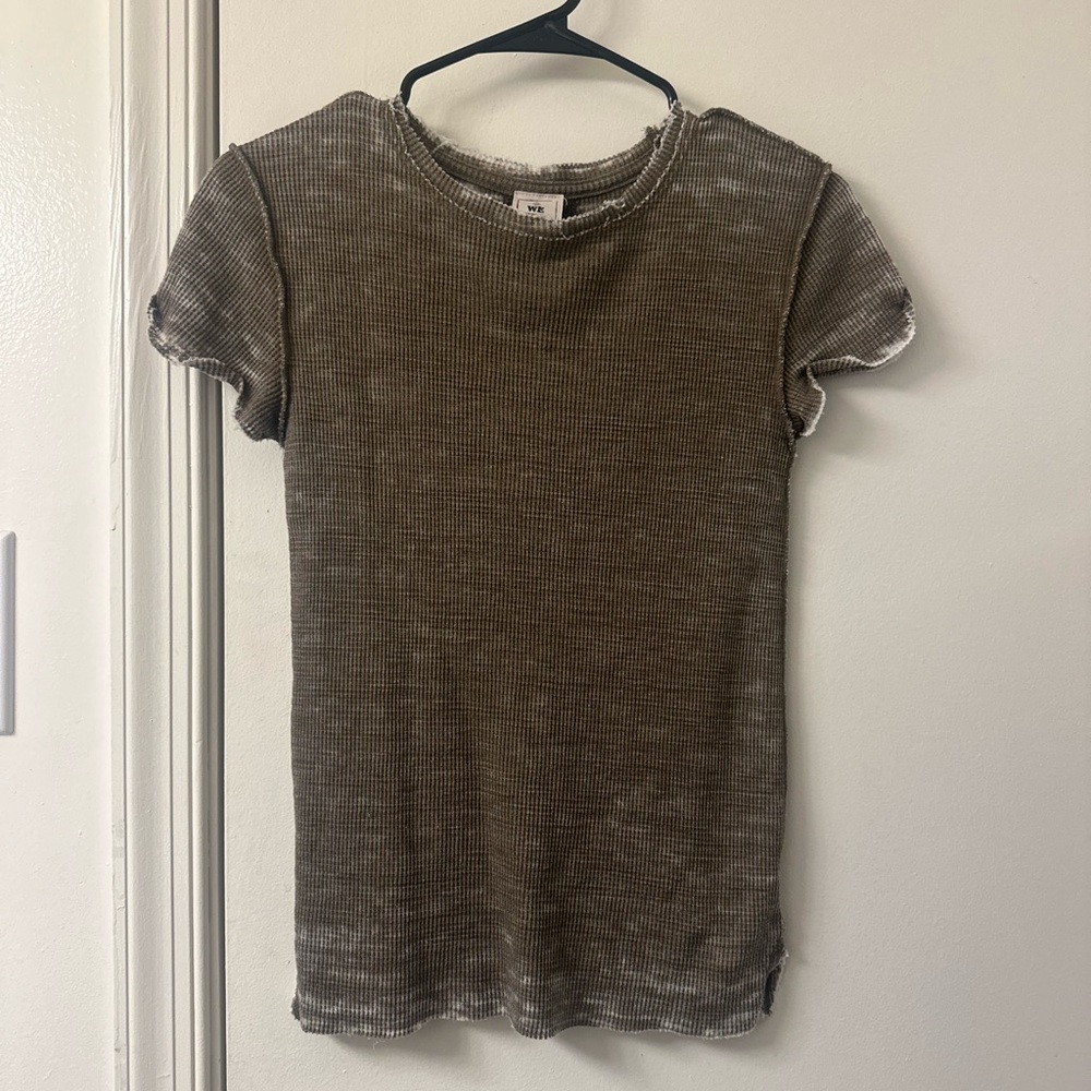 Free People "We The Free" Distressed Thermal Tee